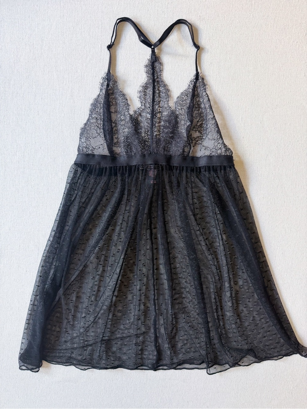 Victoria's Secret Halter Sheer Mesh Swiss Dot Babydoll Slip Nightgown